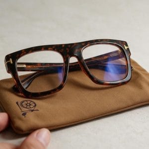 Alt="Funda para gafas de algoodn americano acolchadas color camel"