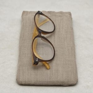 Alt="Fundas gafas de sol, lino natural color topo"
